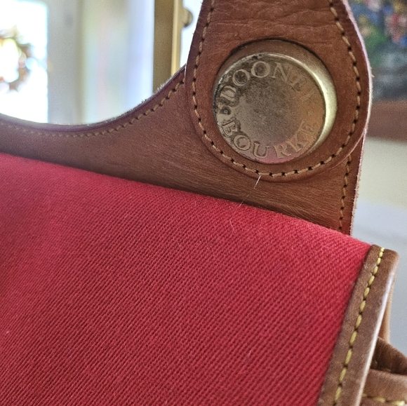 Dooney and Bourke red canvas shoulder - Picture 4 of 12